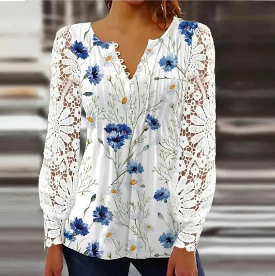 NEW Elegant Loose Shirt Woman Temperament Casual  Shirt Women Long sleeve Printed Woman Shirt Weekend