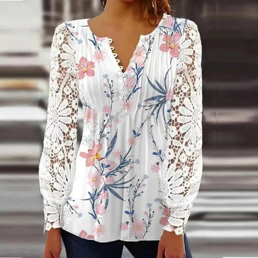 NEW Elegant Loose Shirt Woman Temperament Casual  Shirt Women Long sleeve Printed Woman Shirt Weekend