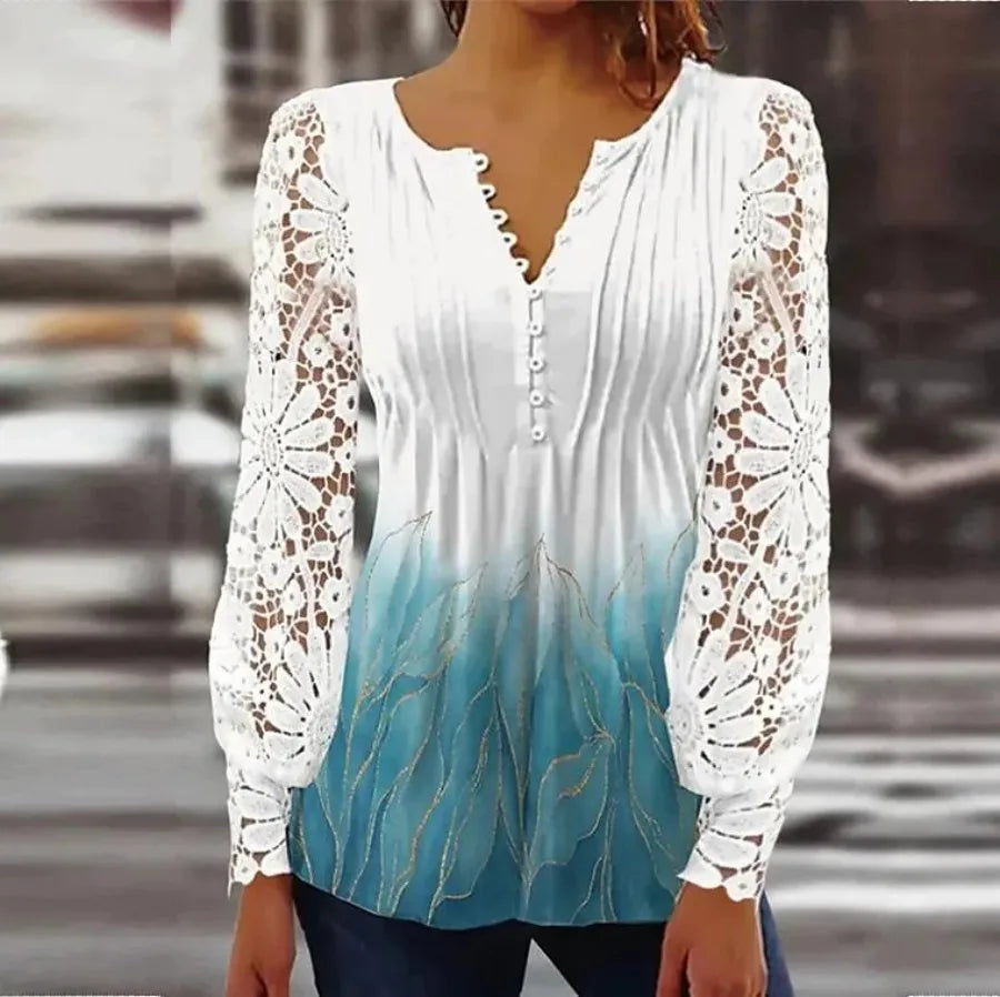 NEW Elegant Loose Shirt Woman Temperament Casual  Shirt Women Long sleeve Printed Woman Shirt Weekend